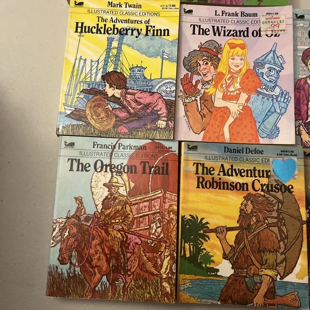 VTG Lot of (8) Illustrated Classics Soft Cover Paperback Vintage Wizard Of Oz,